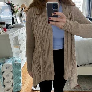 BCBG Asymmetrical Cable Knit Sweater